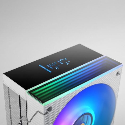 Dissipateur thermique pour processeur Mars Gaming Mcpu-lcd, TDP 300 W, 6 caloducs, ventilateur ARGB, écran LCD blanc 120 mm