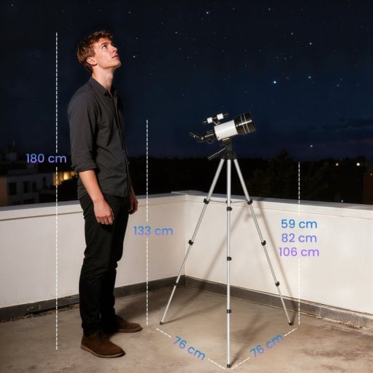 Outsunny Telescopio Refractor Astronómico Para Adultos Principiantes Con Trípode