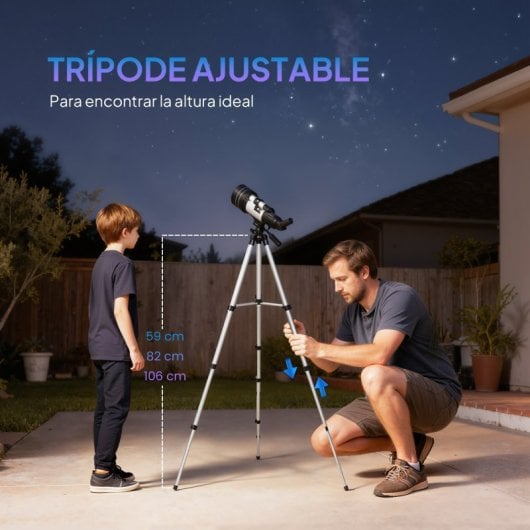 Outsunny Telescopio Refractor Astronómico Para Adultos Principiantes Con Trípode