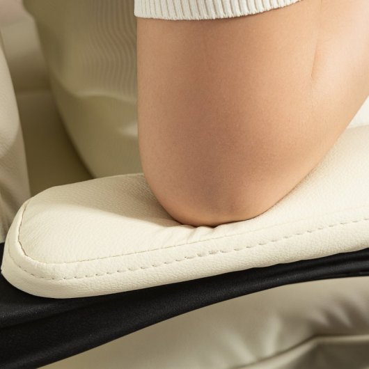 Homcom Cadeira de Escritório com Apoio para Pés, Encosto Reclinável e Altura Ajustável Bege