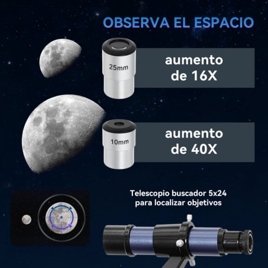 Outsunny Telescopio Reflector Astronómico Para Adultos Principiantes Con Trípode