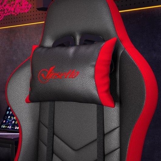 Vinsetto Silla Gaming De Cuero Pu Reclinable 135° Altura Ajustable Negro Y Rojo