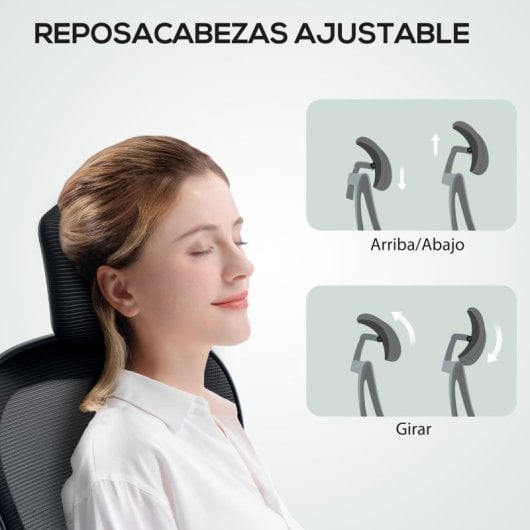 Homcom Silla De Oficina De Malla Con Soporte Lumbar Y Altura Ajustable Negro