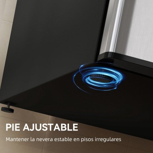 Frigorífico portátil silencioso Homcom Mini Silent de 88 litros, Classe E, com porta reversível, preto.