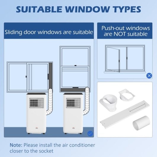 Homcom Ar Condicionado Portátil 10000 Btu 2900w 5 Em 1 Com Controlo Remoto