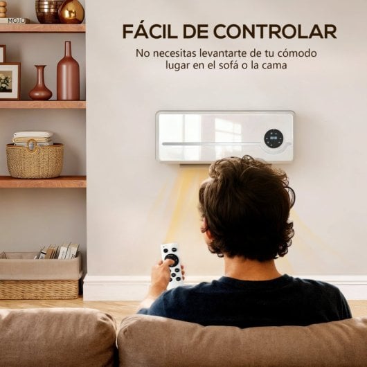 Homcom Aquecedor De Parede 2000w Com Controlo Remoto Ecrã LED e Temporizador