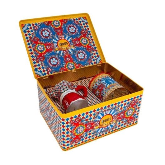 Kaffeemaschine Moka Italienisch Bialetti Dolce&Gabbana Carretto Siciliano 3 Tassen 0,13 L mit Kaffee