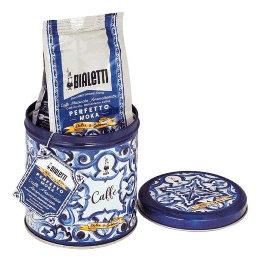 Cafetera manuelle Bialetti Dolce&Gabbana Moka Express 3 tasses Bleu avec café moulu
