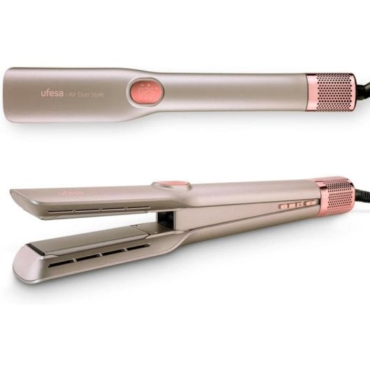 Secador-Alisador Ufesa Air Duo Style 3 en 1 Motor Digital 110000 rpm/Placas Cerámicas LCD/Silver