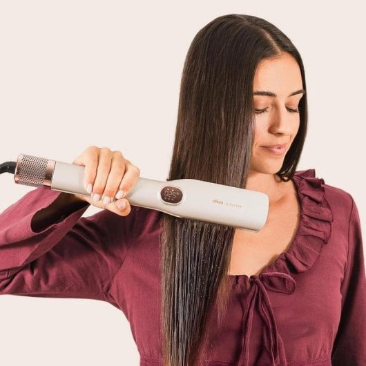 Secador-Alisador Ufesa Air Duo Style 3 en 1 Motor Digital 110000 rpm/Placas Cerámicas LCD/Silver