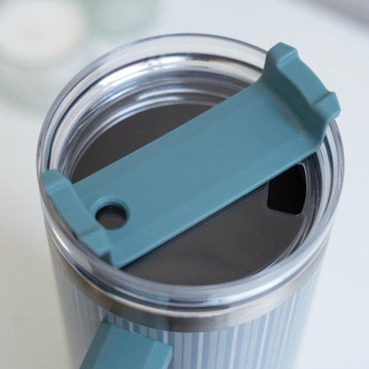 Flamingueo Gobelet Thermique Vert Acier Inoxydable 1,18L avec Anse et Paille