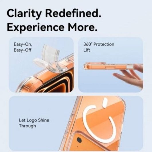 Funda para móvil Vention Concise Impact Dura PC TPU Transparente Magsafe para iPhone 17 Pro Max