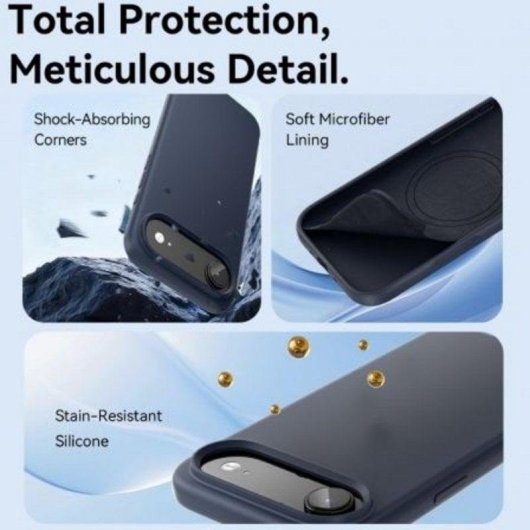 Funda para móvil Vention KVCBCG-20 Rückseitige Hülle Silikon Flüssig Schwarz mit MagSafe für iPhone 17 Air