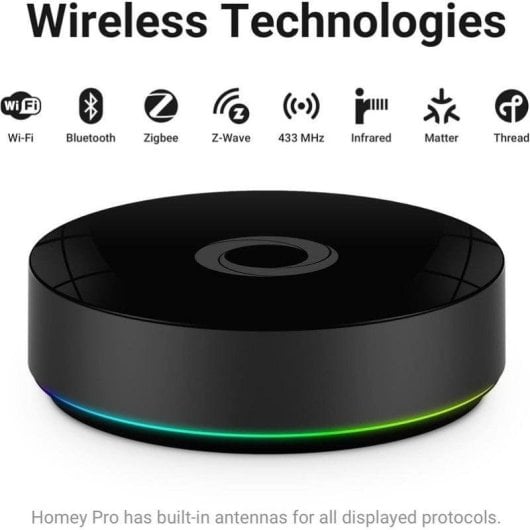 Homey Pro Hub Universal Negro Smart Home - Compatible Z-Wave Plus, Zigbee, Wi-Fi, BLE, 433 MHz, Infrarrojos, Matter y Th