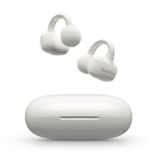 Auricolari OpenRock E sportivi wireless Bluetooth, resistenza IPX4 e microfono AI, bianchi