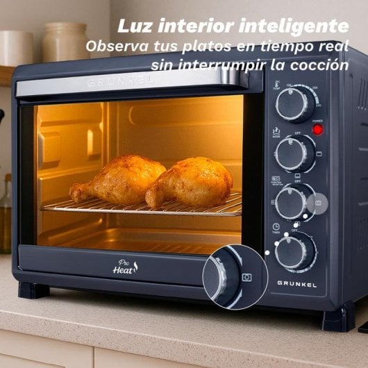 Horno eléctrico Grunkel HR-38PRO 38 L Negro Acero con convección y doble cristal
