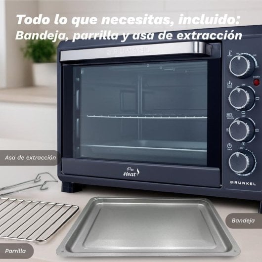 Horno eléctrico Grunkel HR-38PRO 38 L Negro Acero con convección y doble cristal