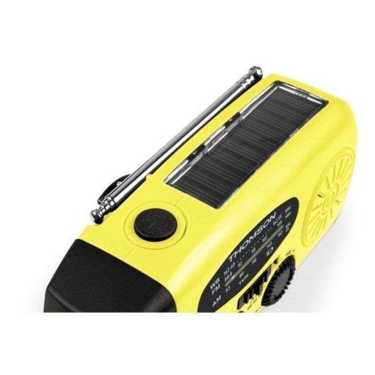 Radio solar de emergencia Thomson RT260Y con linterna LED, powerbank 2000 mAh y función SOS