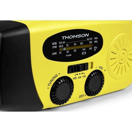 Radio solar de emergencia Thomson RT260Y con linterna LED, powerbank 2000 mAh y función SOS