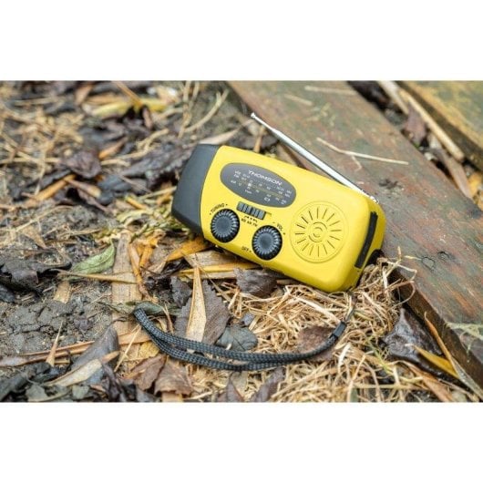 Radio solar de emergencia Thomson RT260Y con linterna LED, powerbank 2000 mAh y función SOS
