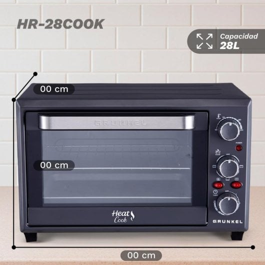 Horno eléctrico Grunkel HR-28COOK 28 L Negro Acero con convección y temporizador