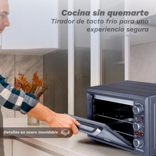 Horno eléctrico Grunkel HR-28COOK 28 L Negro Acero con convección y temporizador