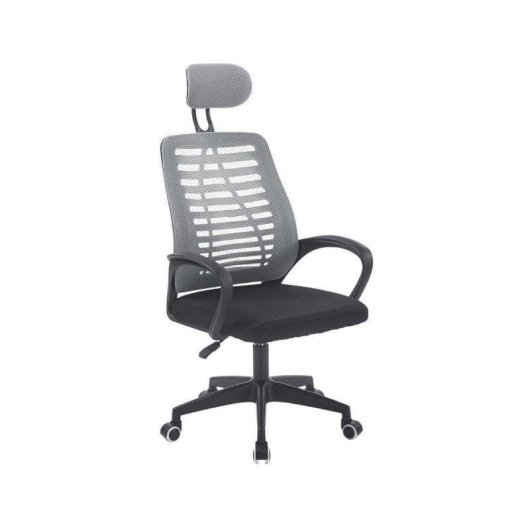 Silla Adec Kneck reposacabezas regulable gris base metálica ruedas blandas
