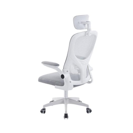 Silla de Oficina Adec Aero Respaldo de Malla con Reposacabezas Regulable Gris Claro 106-116x62x62 cm