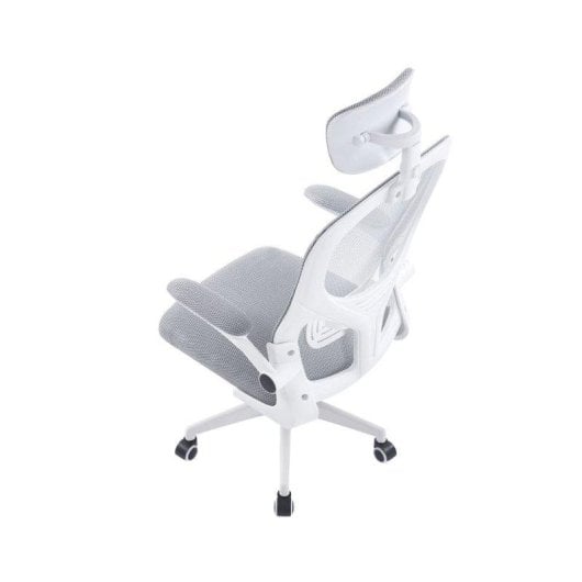 Silla de Oficina Adec Aero Respaldo de Malla con Reposacabezas Regulable Gris Claro 106-116x62x62 cm