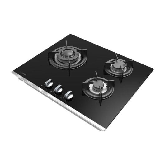 Placa de Gas Aspes AGW3601N 3 Fuegos 6050 W Negra Acero Integrable