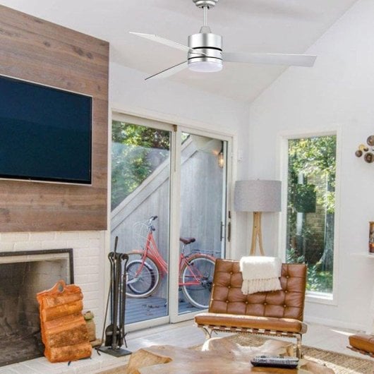 Ventilador de Techo Bel Air Home Kilim Shakespear 18W DC LED Plata Ø107 cm 3 Aspas Retráctiles