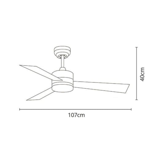 Ventilador de Techo Bel Air Home Kilim Shakespear 18W 3 Aspas Retráctiles Madera Ø107 cm con Lámpara LED y Mando