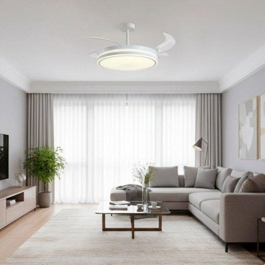 Ventilador de Techo Bel Air Home Rodas 72W 4 Aspas Retráctiles 108 cm LED Blanco