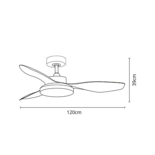 Ventilador de techo Bel Air Home Tulum DC 25W 3 aspas LED 120 cm mando
