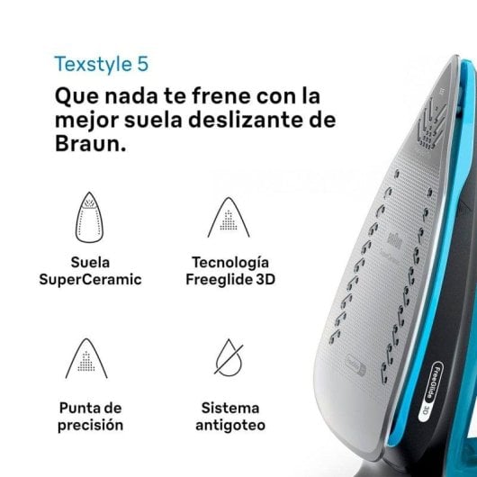 Braun SI5256BL Planche à vapeur 2600 W Bleu/Noir Semelle céramique