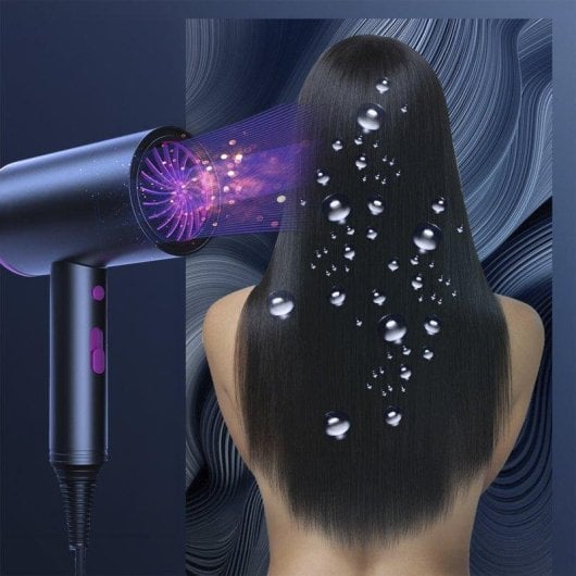 Dam Electronics Haartrockner mit Negativ-Ionen, 1000W, 3 Temperaturstufen, 2 Geschwindigkeiten