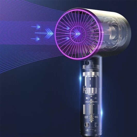 Dam Electronics Haartrockner mit Negativ-Ionen, 1000W, 3 Temperaturstufen, 2 Geschwindigkeiten