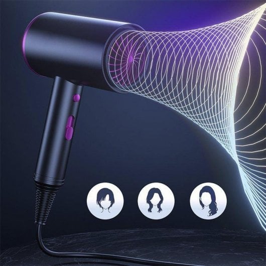 Dam Electronics Haartrockner mit Negativ-Ionen, 1000W, 3 Temperaturstufen, 2 Geschwindigkeiten