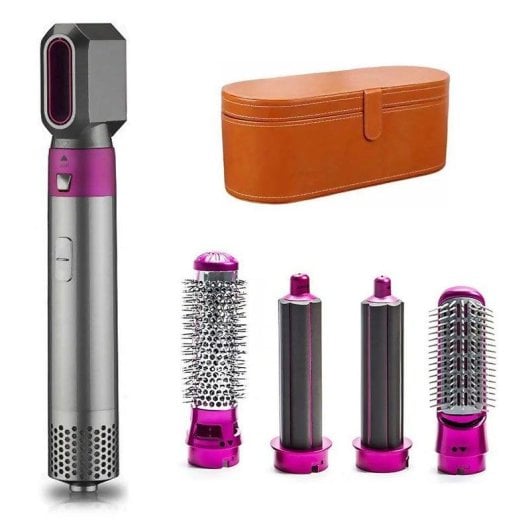 Dam Electronics 5-in-1 Haartrockner mit keramischer Beschichtung, 1000W, 5 Aufsätze, Etui