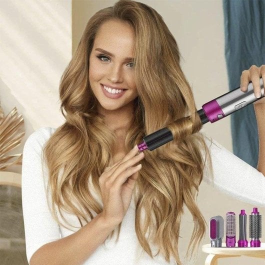 Sèche-cheveux Professionnel Dam Electronics 5 en 1 1000W 3 Températures avec Accessoires Noir