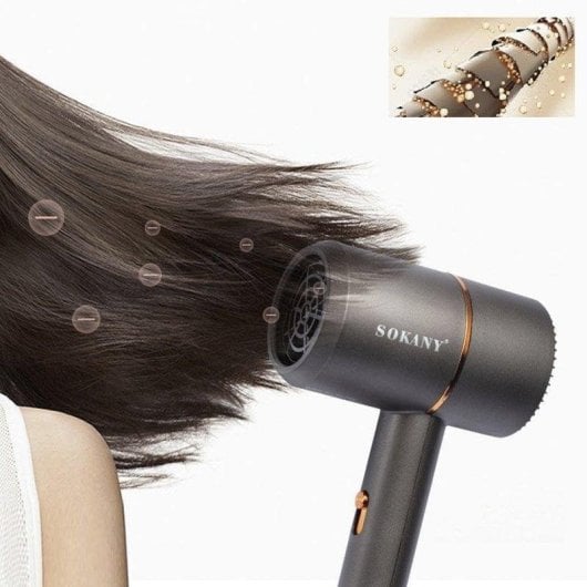 Sèche-cheveux Professionnel Ionique Dam Electronics 1200W 2 Températures 2 Vitesses Concentrateur