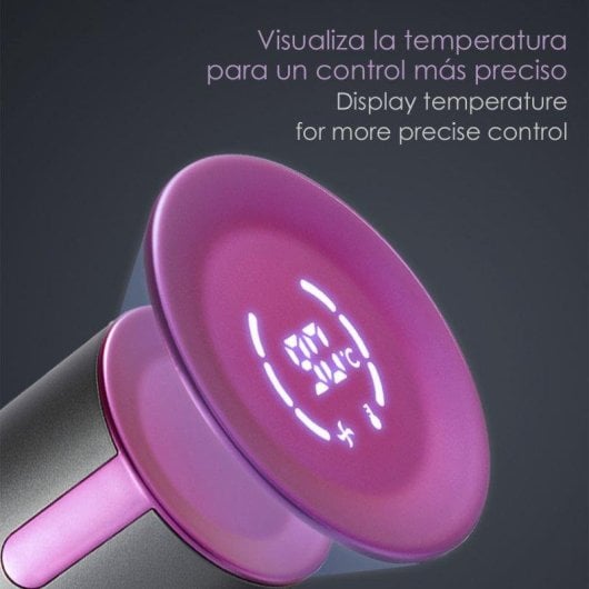 Secador de Pelo Ionizador Dam Electronics 1500W 3 Velocidades Pantalla LED 90°C Cabezal Magnético