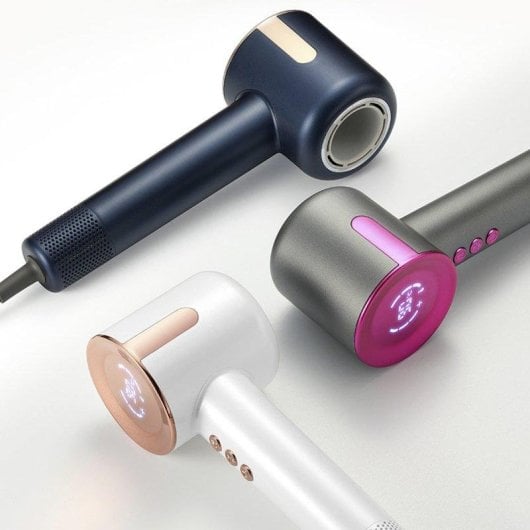 Secador de Pelo Ionizador Dam Electronics 1500W 3 Velocidades Pantalla LED 90°C Cabezal Magnético