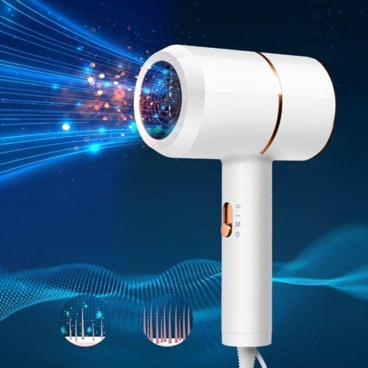 Dam Electronics Ionen-Haartrockner 800W mit blauer Feuchtigkeitslicht und 3 Geschwindigkeiten