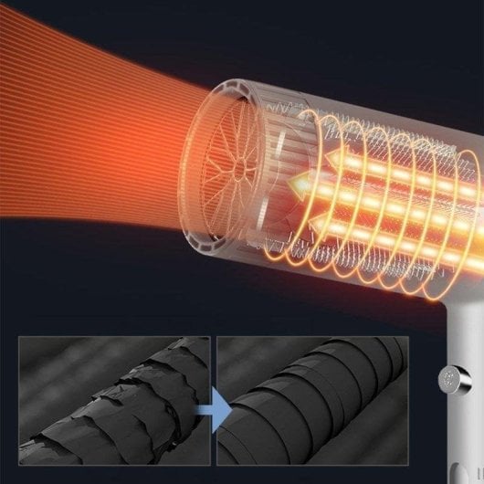 Secador de Cabelo Iónico Dam Electronics T-Shape 1000W 3 Temperaturas 2 Velocidades