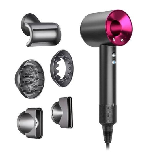 Dam Electronics Ionen-Haartrockner 1600W mit 5 Aufsätzen, 4 Temperaturstufen und 3 Geschwindigkeiten