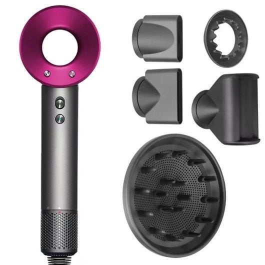 Dam Electronics Ionen-Haartrockner 1600W mit 5 Aufsätzen, 4 Temperaturstufen und 3 Geschwindigkeiten