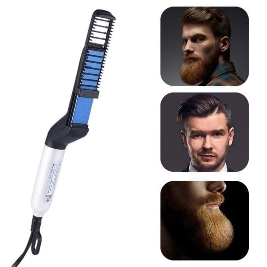 Dam Electronics Fer à Lisser pour Barbe et Cheveux 120°C Revêtement Céramique