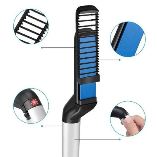 Dam Electronics Fer à Lisser pour Barbe et Cheveux 120°C Revêtement Céramique