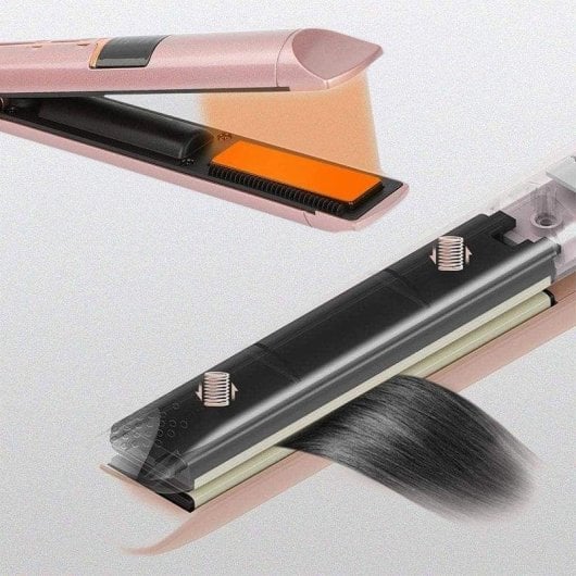 Haarglätter DAM Electronics 2-in-1 Kabellos Keramik 205ºC LED Schwarz